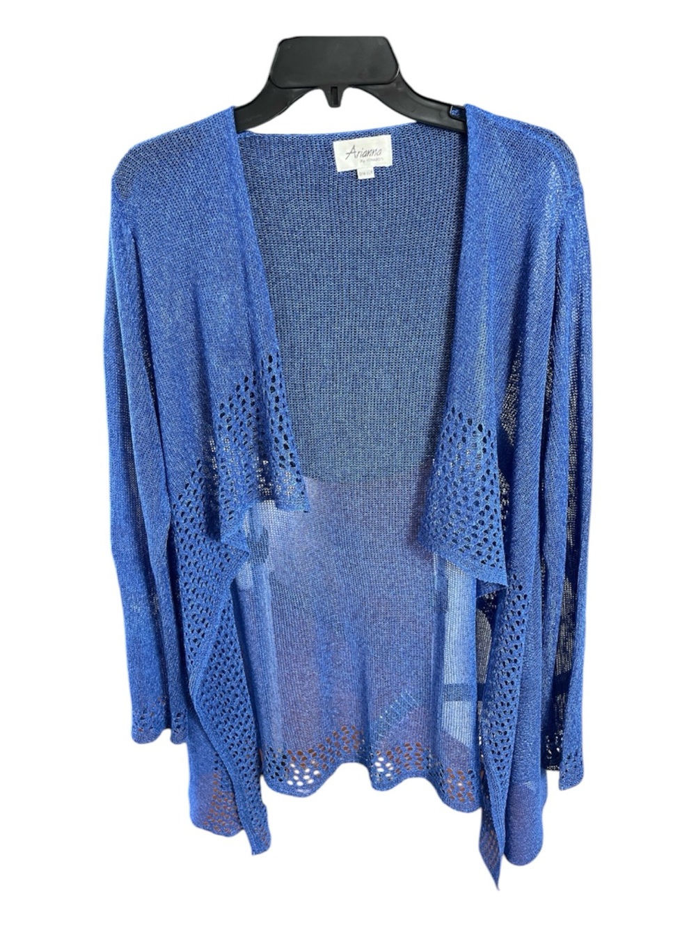 Arianna by Howards Cornflower Blue Open Knit Waterfall Cardigan -One Size